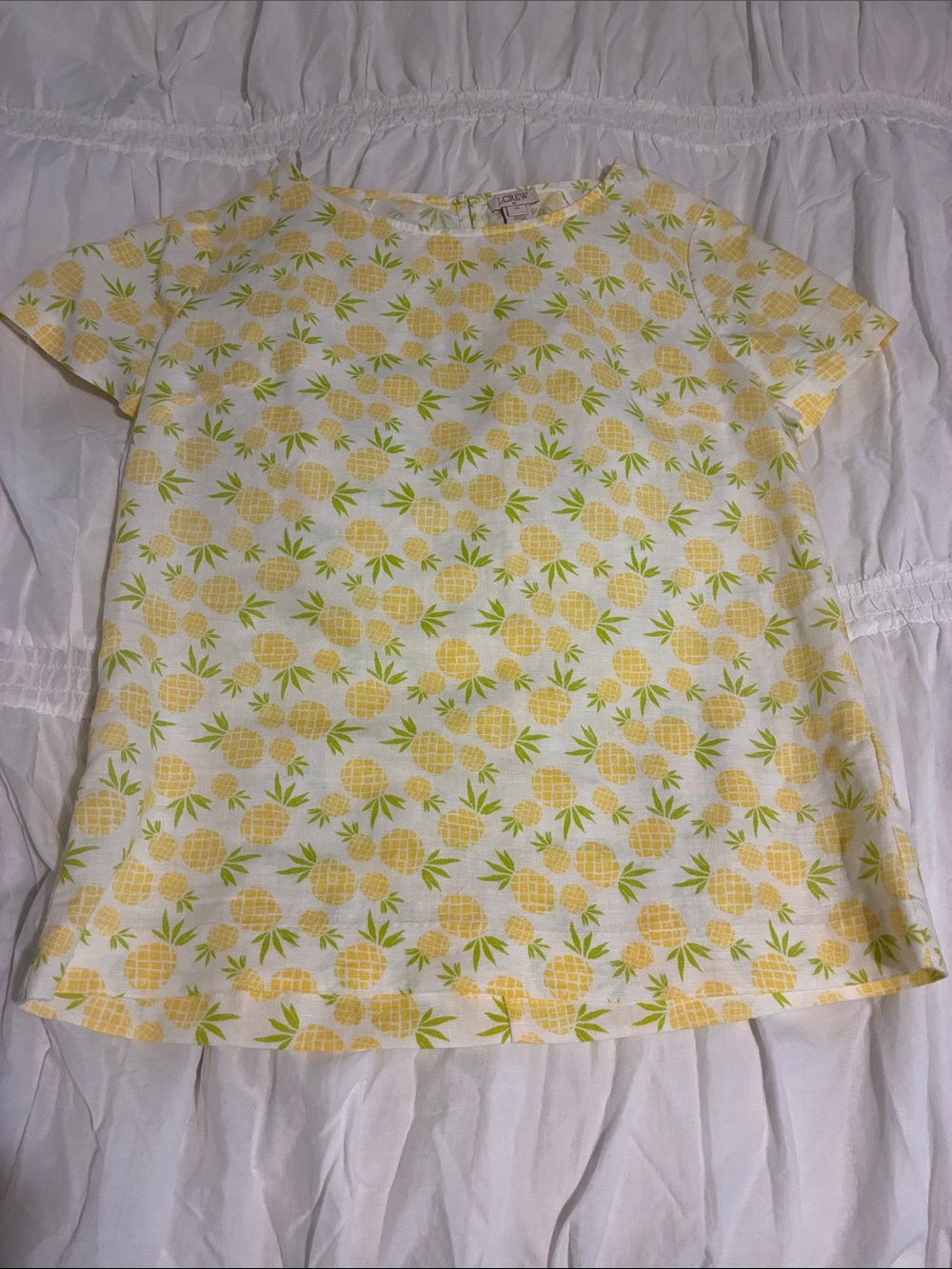 J. Crew Pineapple Print Tee in Yellow & Green on White